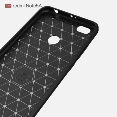 Xiaomi Redmi Note 5A (Y1) „Carbon“ cieta silikona (TPU) melns apvalks / vacins.lv