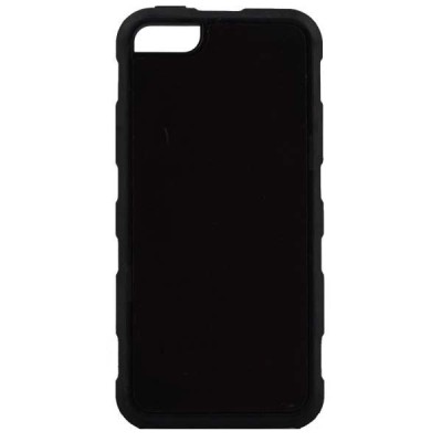 Likgus sustiprintos apsaugos Apple iPhone SE (5, 5s) juodas kieto silikono (TPU) ir plastiko dėklas / Priedai.lt