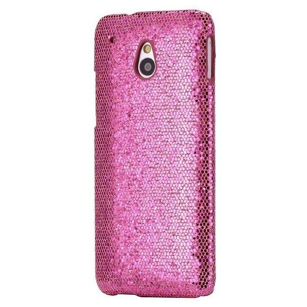 „Glitter“ plastikinis dėklas - rožinis (One mini)