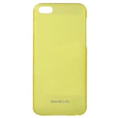 Ploniausias pasaulyje Baseus Apple iPhone 5C plastikinis geltonas dėklas + apsauginė ekrano plėvelė / Priedai.lt