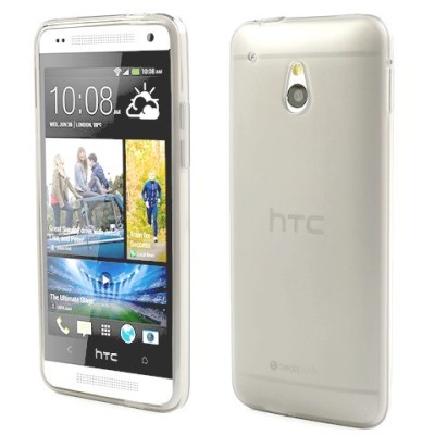HTC One mini baltas silikoninis dėklas / Priedai.lt