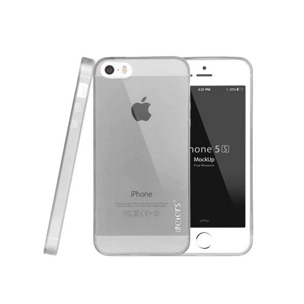 „Leiers“ TPU skaidrus dėklas - pilkas (iPhone 5 / 5S / SE 2016)