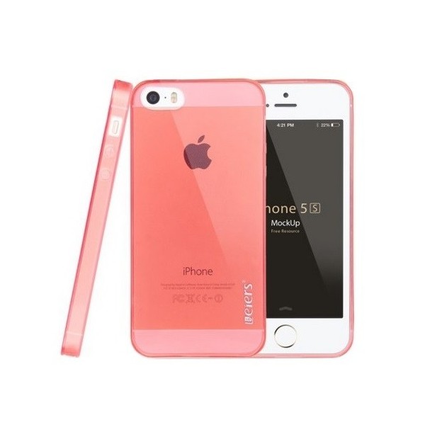 „Leiers“ TPU skaidrus dėklas - rožinis (iPhone 5 / 5S / SE 2016)
