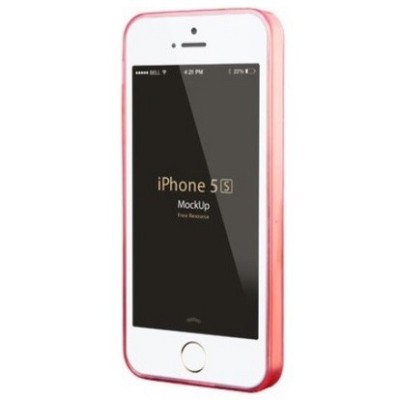 Apple iPhone SE (5, 5s) Leiers skaidrus rožinis kieto silikono TPU ploniausias pasaulyje dėklas / Priedai.lt