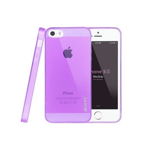 „Leiers“ TPU skaidrus dėklas - violetinis (iPhone 5 / 5S / SE 2016)