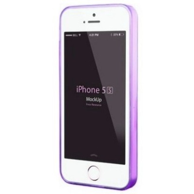 Apple iPhone SE (5, 5s) Leiers skaidrus violetinis kieto silikono TPU ploniausias pasaulyje dėklas / Priedai.lt