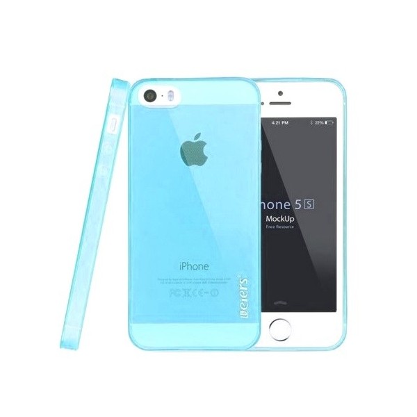 „Leiers“ TPU skaidrus dėklas - šviesiai mėlynas (iPhone 5 / 5S / SE 2016)