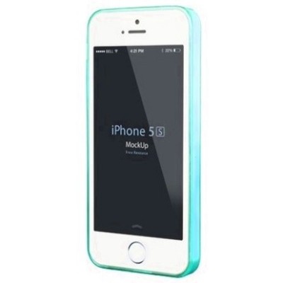 Apple iPhone SE (5, 5s) Leiers skaidrus šviesiai mėlynas kieto silikono TPU ploniausias pasaulyje dėklas / Priedai.lt