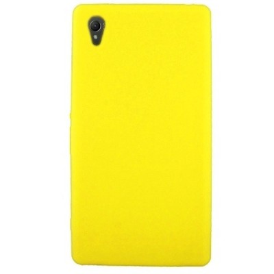 Sony Xperia Z1 (Honami, C6903, C6902) dzeltens cieta silikona futrālis / Vacins.lv