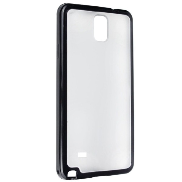 Plastmasas apvalks ar sānu apmale - dzidrs / melns (Galaxy Note 4)