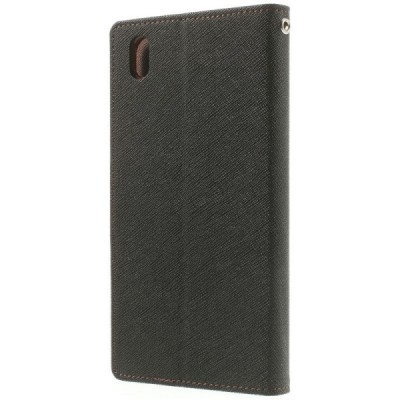 Mercury Fancy atverčiamas HTC Desire 816 juodas odinis dėklas - piniginė / Priedai.lt