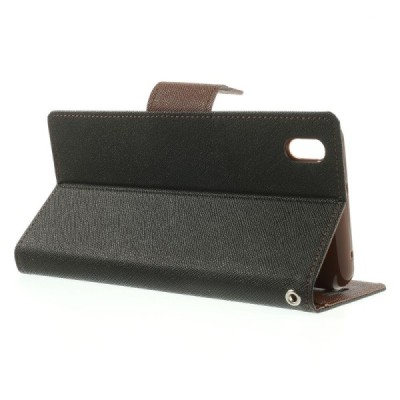 Mercury Fancy atverčiamas HTC Desire 816 juodas odinis dėklas - piniginė / Priedai.lt