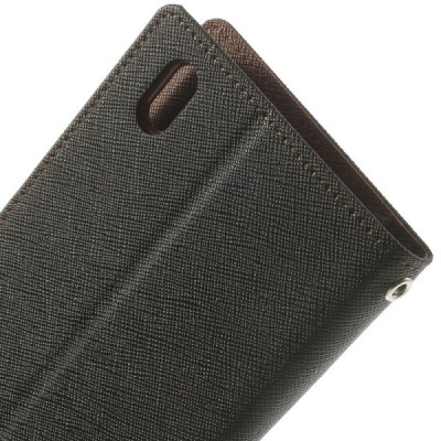 Mercury Fancy atverčiamas HTC Desire 816 juodas odinis dėklas - piniginė / Priedai.lt