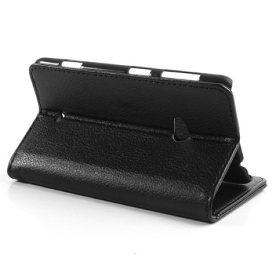 Nokia Lumia 625 atvēramais ādas melns maciņš (maks) / Vacins.lv