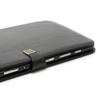 Atverčiamas juodas odinis Samsung Galaxy Note 10.1 N8000 (N8010) dėklas (dėkliukas) - piniginė / Priedai.lt