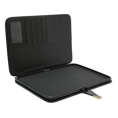Atverčiamas juodas odinis Samsung Galaxy Note 10.1 N8000 (N8010) dėklas (dėkliukas) - piniginė / Priedai.lt