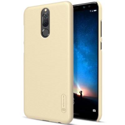 Huawei Mate 10 Lite Nillkin Frosted Shield auksinis plastikinis dėklas + apsauginė ekrano plėvelė / Priedai.lt