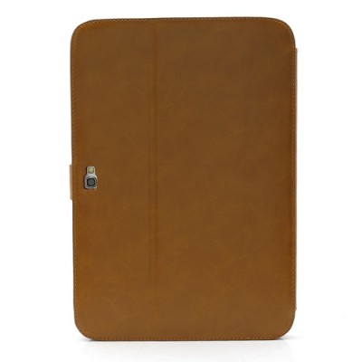 Atverčiamas rudas odinis Samsung Galaxy Note 10.1 N8000 (N8010) dėklas (dėkliukas) - piniginė / Priedai.lt