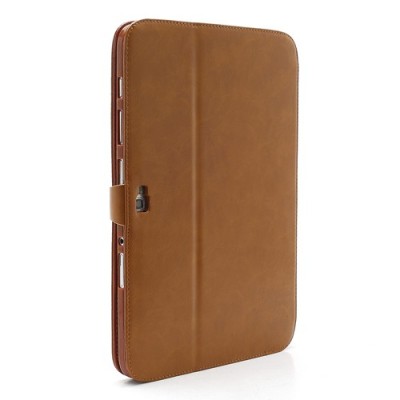 Atverčiamas rudas odinis Samsung Galaxy Note 10.1 N8000 (N8010) dėklas (dėkliukas) - piniginė / Priedai.lt