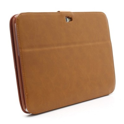 Atverčiamas rudas odinis Samsung Galaxy Note 10.1 N8000 (N8010) dėklas (dėkliukas) - piniginė / Priedai.lt