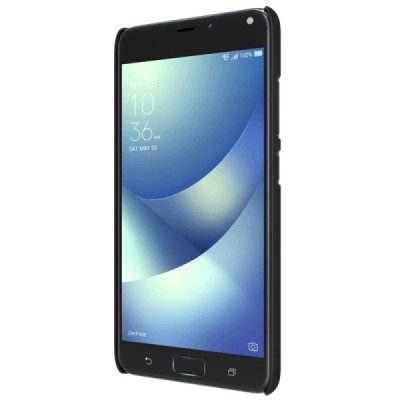 Asus Zenfone 4 Max (ZC554KL) Nillkin Frosted Shield melns plastmasas apvalks + ekrāna aizsargplēve / Vacins.lv