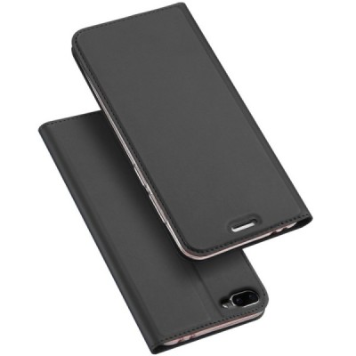 Asus Zenfone 4 Max (ZC554KL) „Dux Ducis“ Skin sērijas melns ādas atvērams maciņš / Vacins.lv