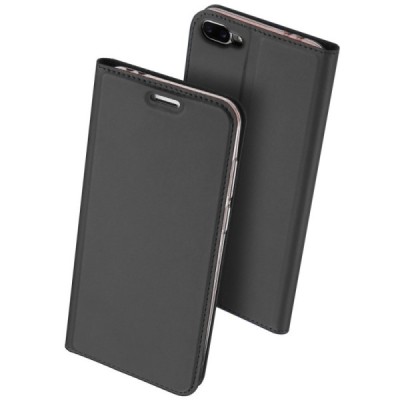 Asus Zenfone 4 Max (ZC554KL) „Dux Ducis“ Skin sērijas melns ādas atvērams maciņš / Vacins.lv
