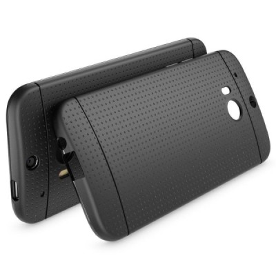 HTC One M8 ir HTC One M8s „Dots“ kieto silikono juodas TPU dėklas - nugarėlė / Priedai.lt