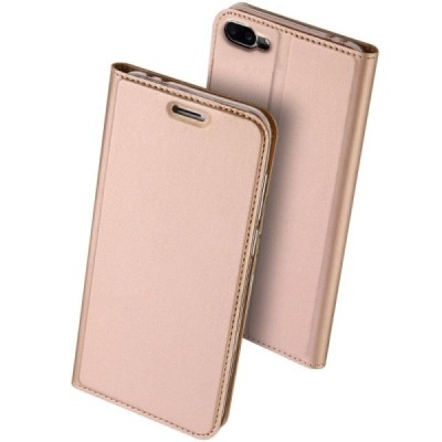 Asus Zenfone 4 Max (ZC554KL) „Dux Ducis“ Skin sērijas rozs ādas atvērams maciņš / Vacins.lv