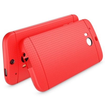 HTC One M8 ir HTC One M8s „Dots“ kieto silikono raudonas TPU dėklas - nugarėlė / Priedai.lt