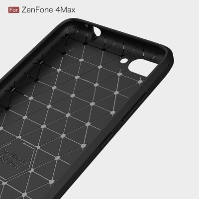Asus Zenfone 4 Max (ZC554KL) „Carbon“ cieta silikona (TPU) melns apvalks / vacins.lv