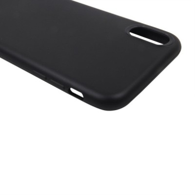 Apple iPhone X (iPhone Xs) cieta silikona (TPU) melns apvalks / vacins.lv