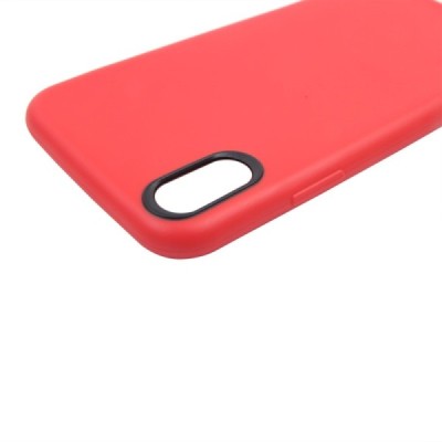 Apple iPhone X (iPhone Xs) cieta silikona (TPU) sarkans apvalks / vacins.lv