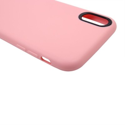 Apple iPhone X (iPhone Xs) cieta silikona (TPU) gaiši rozs apvalks / vacins.lv