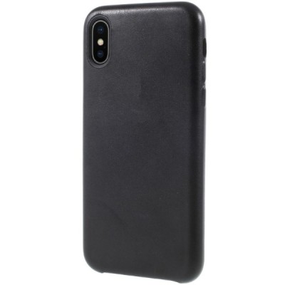 Soft Slim Apple iPhone X (iPhone Xs) melns ādas apvalks / Vacins.lv