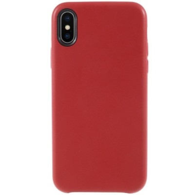 Soft Slim Apple iPhone X (iPhone Xs) sarkans ādas apvalks / Vacins.lv