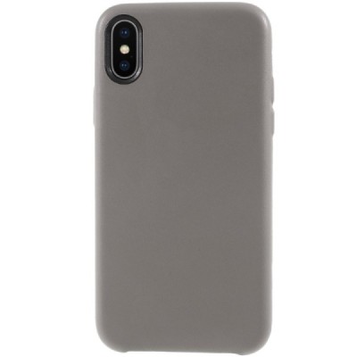 Soft Slim serijos Apple iPhone X (iPhone Xs) pilkas odinis dėklas - nugarėlė / Priedai.lt