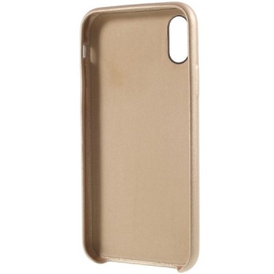 Soft Slim serijos Apple iPhone X (iPhone Xs) auksinis odinis dėklas - nugarėlė / Priedai.lt