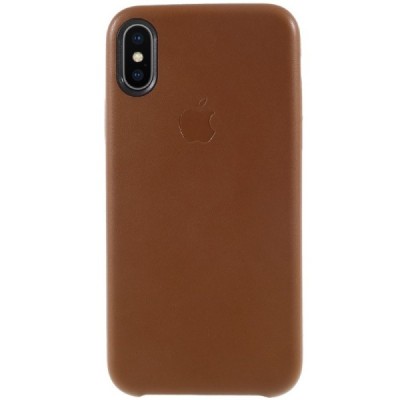 Soft Slim serijos Apple iPhone X (iPhone Xs) rudas odinis dėklas - nugarėlė / Priedai.lt