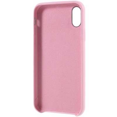 Soft Slim serijos Apple iPhone X (iPhone Xs) šviesiai rožinis odinis dėklas - nugarėlė / Priedai.lt