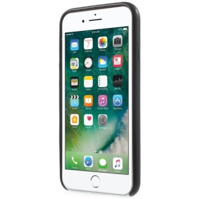 Soft Slim serijos Apple iPhone 7 (iPhone 8) juodas odinis dėklas - nugarėlė / Priedai.lt