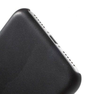 Soft Slim serijos Apple iPhone 7 (iPhone 8) juodas odinis dėklas - nugarėlė / Priedai.lt