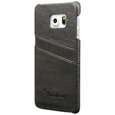 Samsung Galaxy S6 (G920) „Vintage“ pelēks mākslīgā āda apvalks ar iebūvētu karšu turētāju / Vacins.lv