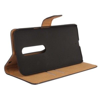 Motorola Moto X Style atvēramais ādas melns Casual maciņš (maks) / Vacins.lv