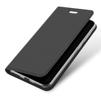 „Dux Ducis“ Skin serijos Huawei P9 Lite Mini (Y6 Pro 2017) juodas odinis atverčiamas dėklas / Priedai.lt