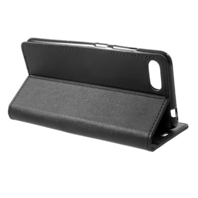 Asus Zenfone 4 Max (ZC554KL) atvēramais ādas melns maciņš (maks) / Vacins.lv