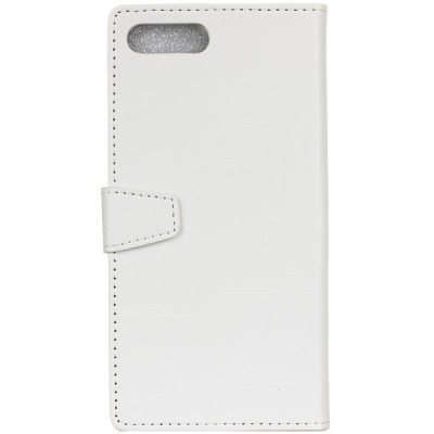 Asus Zenfone 4 Max (ZC554KL) atvēramais ādas balts maciņš (maks) / Vacins.lv