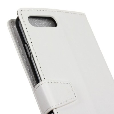 Asus Zenfone 4 Max (ZC554KL) atvēramais ādas balts maciņš (maks) / Vacins.lv