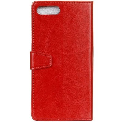 Asus Zenfone 4 Max (ZC554KL) atvēramais ādas sarkans maciņš (maks) / Vacins.lv