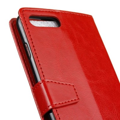 Asus Zenfone 4 Max (ZC554KL) atvēramais ādas sarkans maciņš (maks) / Vacins.lv